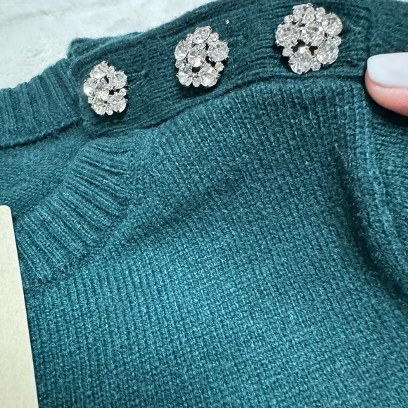 J.Crew Crewneck Sweater with Jeweled Buttons Size Small NWT - Picture 4 of 9